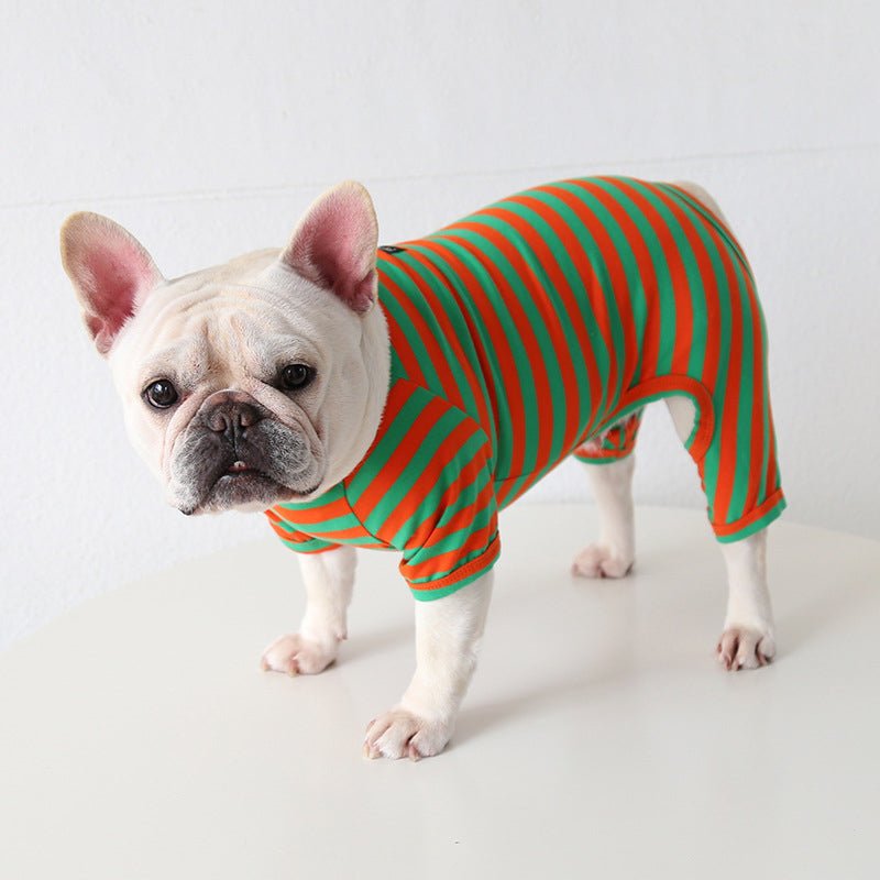 Colorful Striped Bulldog Jumpsuit