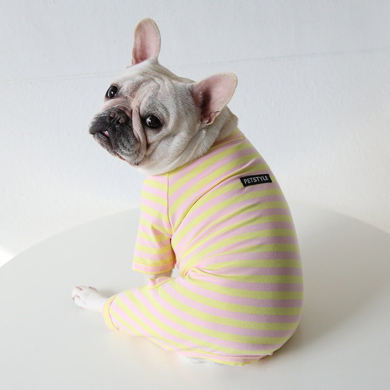 Colorful Striped Bulldog Jumpsuit