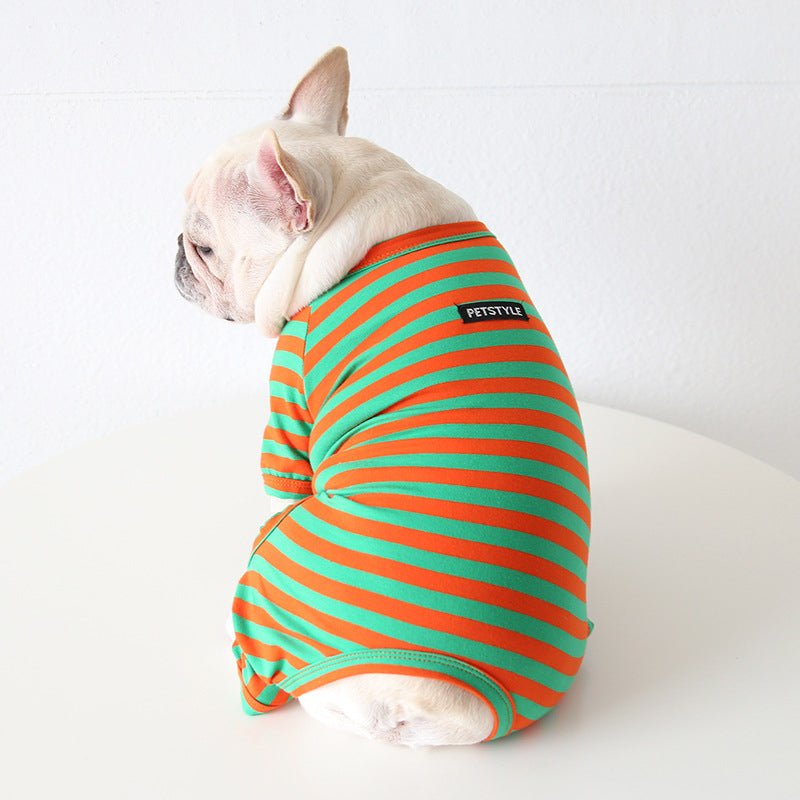 Colorful Striped Bulldog Jumpsuit