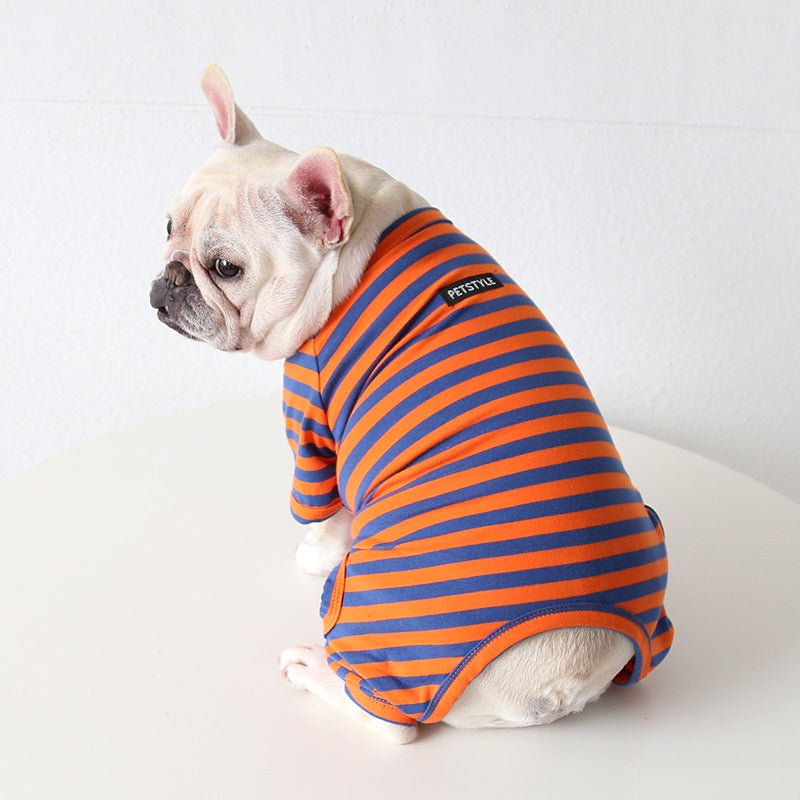 Colorful Striped Bulldog Jumpsuit