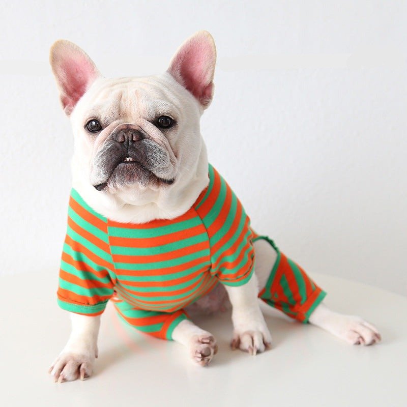 Colorful Striped Bulldog Jumpsuit