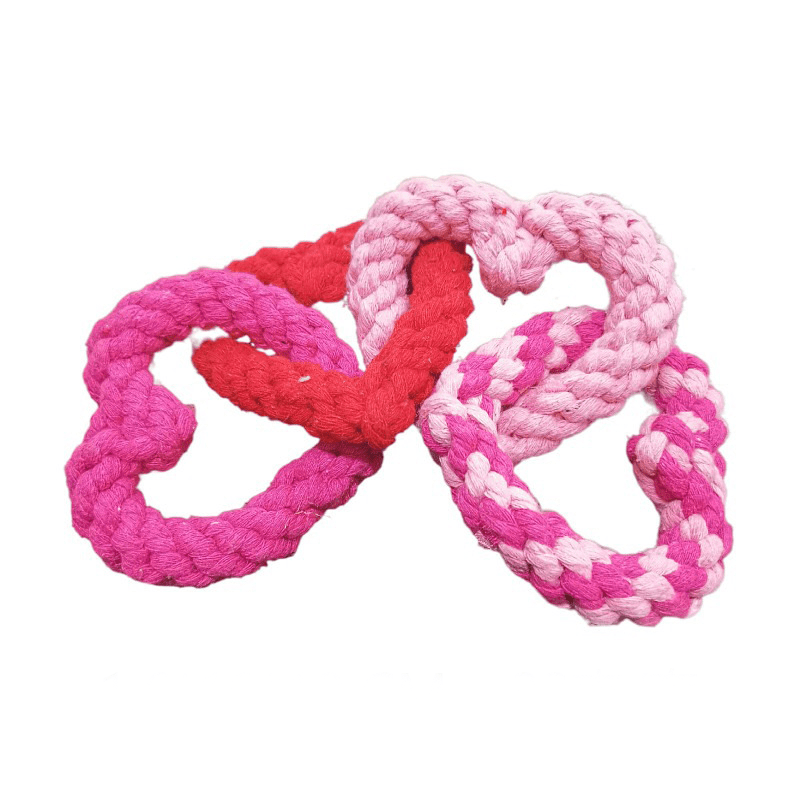 Valentine Heart Dog Rope Toy