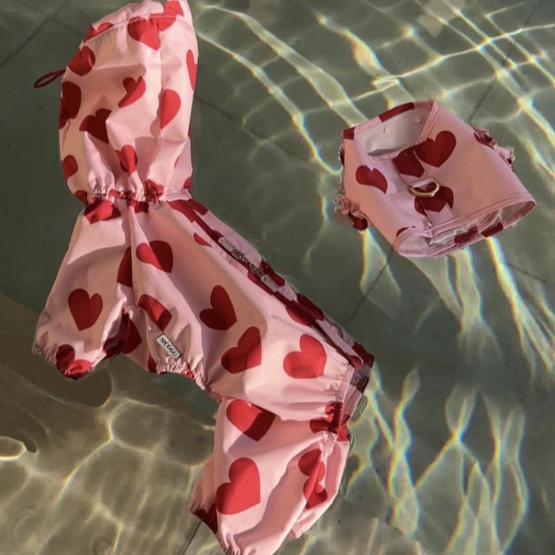 Waterproof Dog Raincoat Heart Cloud Design