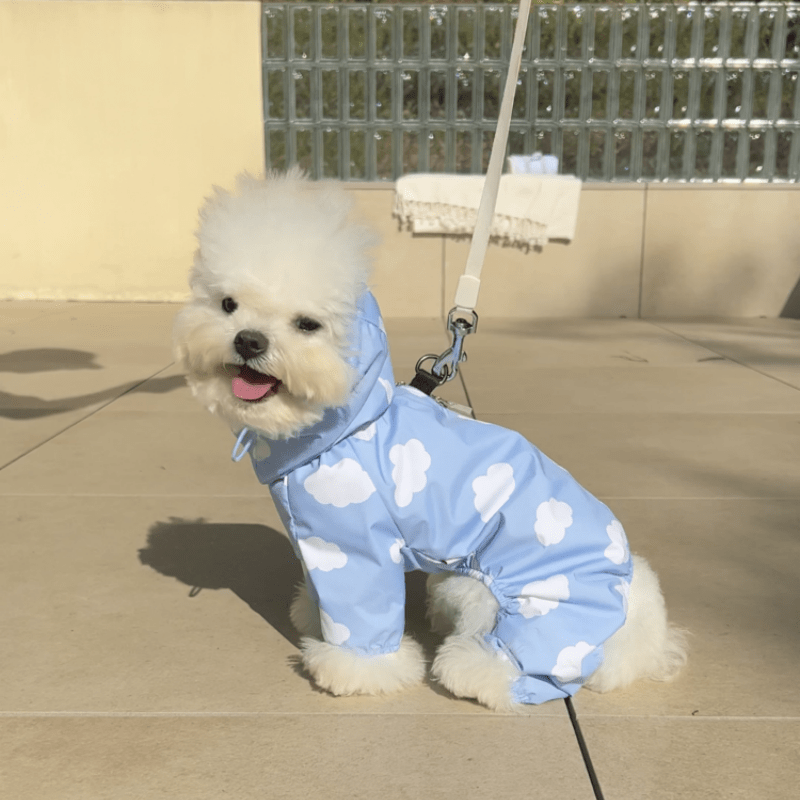 Waterproof Dog Raincoat Heart Cloud Design