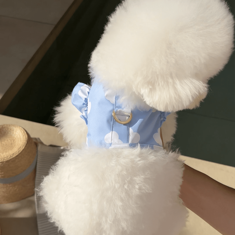 Waterproof Dog Raincoat Heart Cloud Design