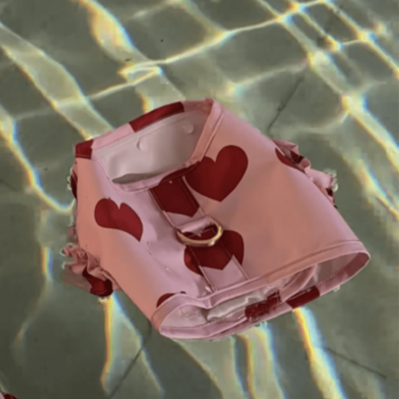 Waterproof Dog Raincoat Heart Cloud Design