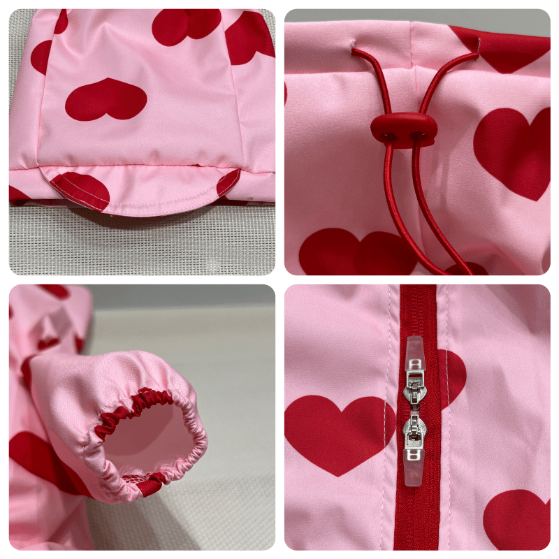 Waterproof Dog Raincoat Heart Cloud Design