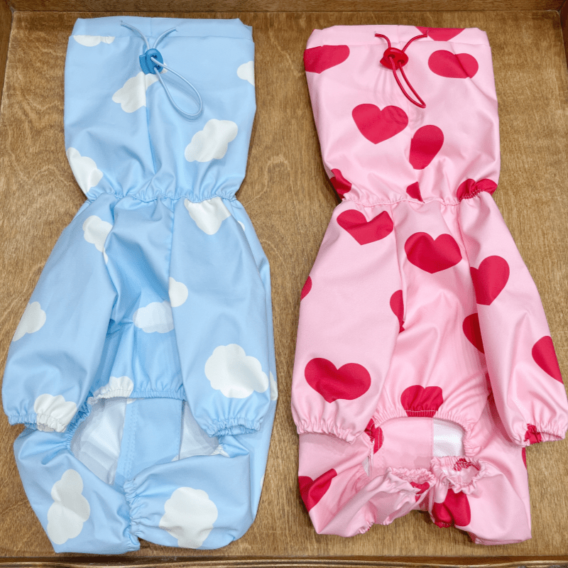 Waterproof Dog Raincoat Heart Cloud Design